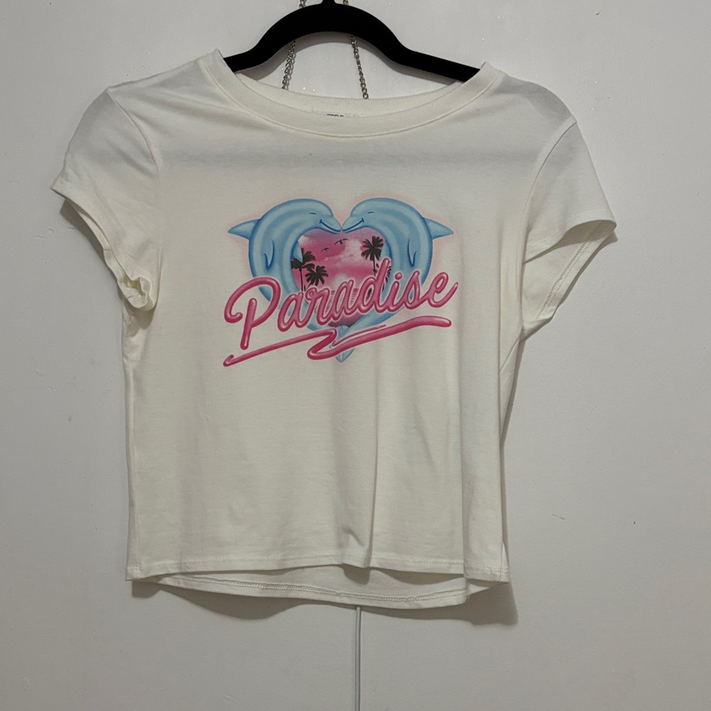 Ardene White Paradise Graphic Tee